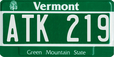 VT license plate ATK219