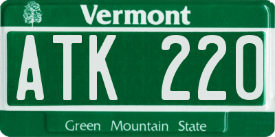 VT license plate ATK220