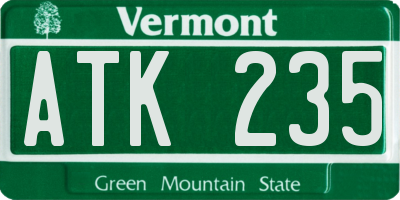 VT license plate ATK235