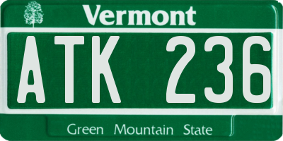 VT license plate ATK236