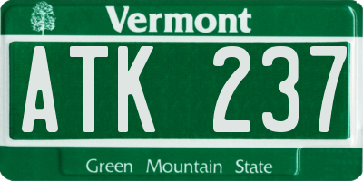 VT license plate ATK237