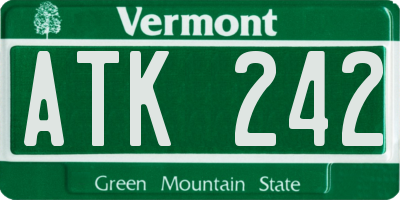 VT license plate ATK242