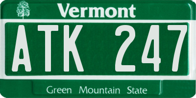 VT license plate ATK247