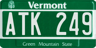 VT license plate ATK249