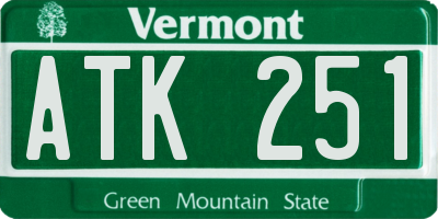 VT license plate ATK251