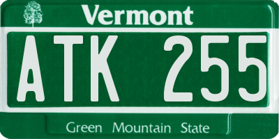 VT license plate ATK255