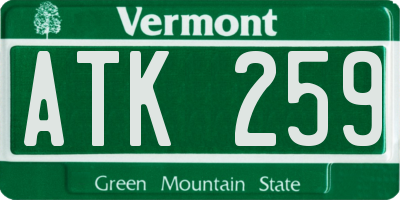 VT license plate ATK259