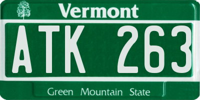 VT license plate ATK263