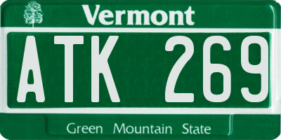 VT license plate ATK269
