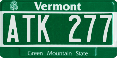 VT license plate ATK277