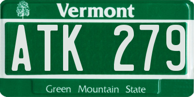 VT license plate ATK279