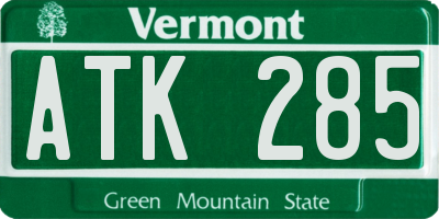 VT license plate ATK285