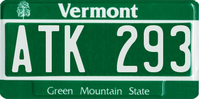 VT license plate ATK293