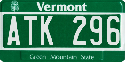 VT license plate ATK296