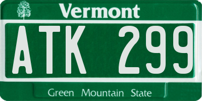 VT license plate ATK299