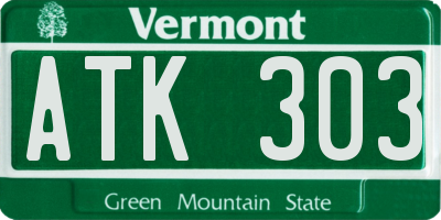 VT license plate ATK303