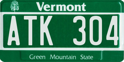 VT license plate ATK304