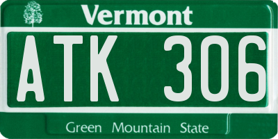 VT license plate ATK306
