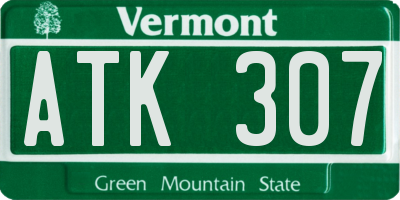 VT license plate ATK307