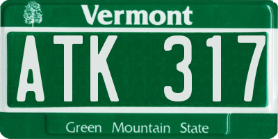 VT license plate ATK317