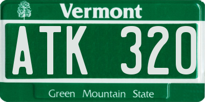 VT license plate ATK320