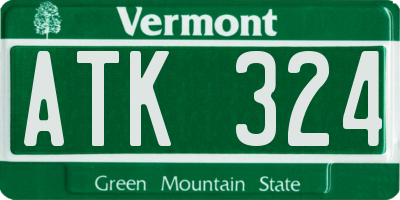 VT license plate ATK324
