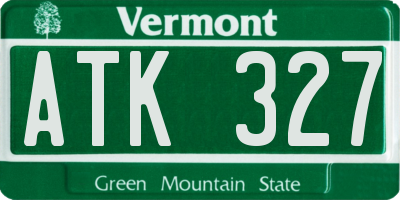 VT license plate ATK327
