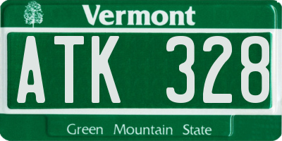 VT license plate ATK328