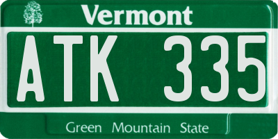 VT license plate ATK335