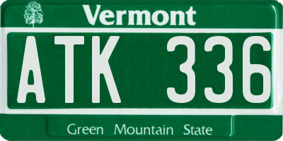 VT license plate ATK336