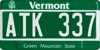 VT license plate ATK337
