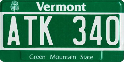 VT license plate ATK340