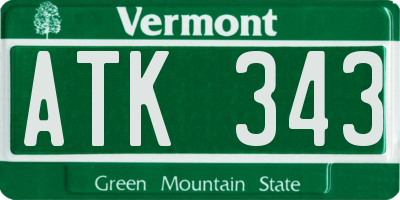 VT license plate ATK343