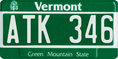 VT license plate ATK346