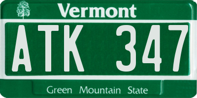 VT license plate ATK347