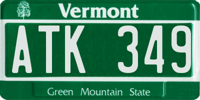 VT license plate ATK349