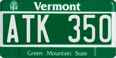 VT license plate ATK350