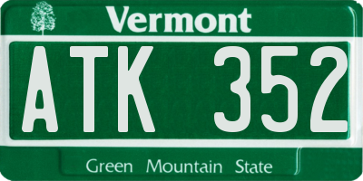 VT license plate ATK352
