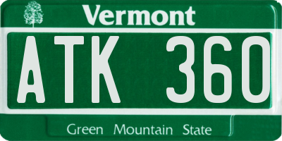 VT license plate ATK360