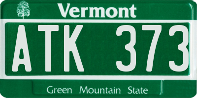 VT license plate ATK373