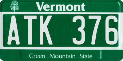 VT license plate ATK376