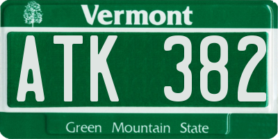 VT license plate ATK382