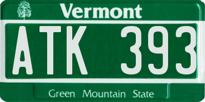 VT license plate ATK393