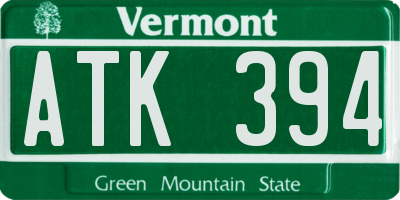 VT license plate ATK394
