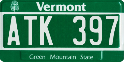 VT license plate ATK397