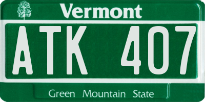 VT license plate ATK407
