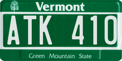VT license plate ATK410