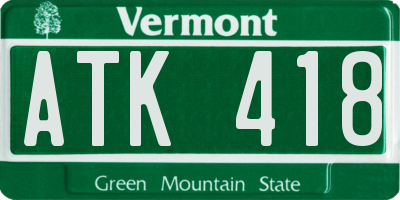 VT license plate ATK418