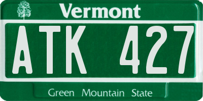 VT license plate ATK427