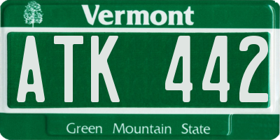 VT license plate ATK442